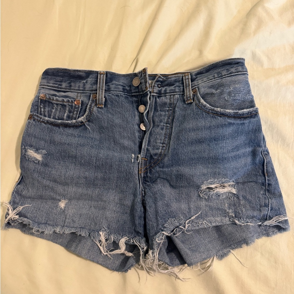 Levi's Distressed Blue Jean Shorts